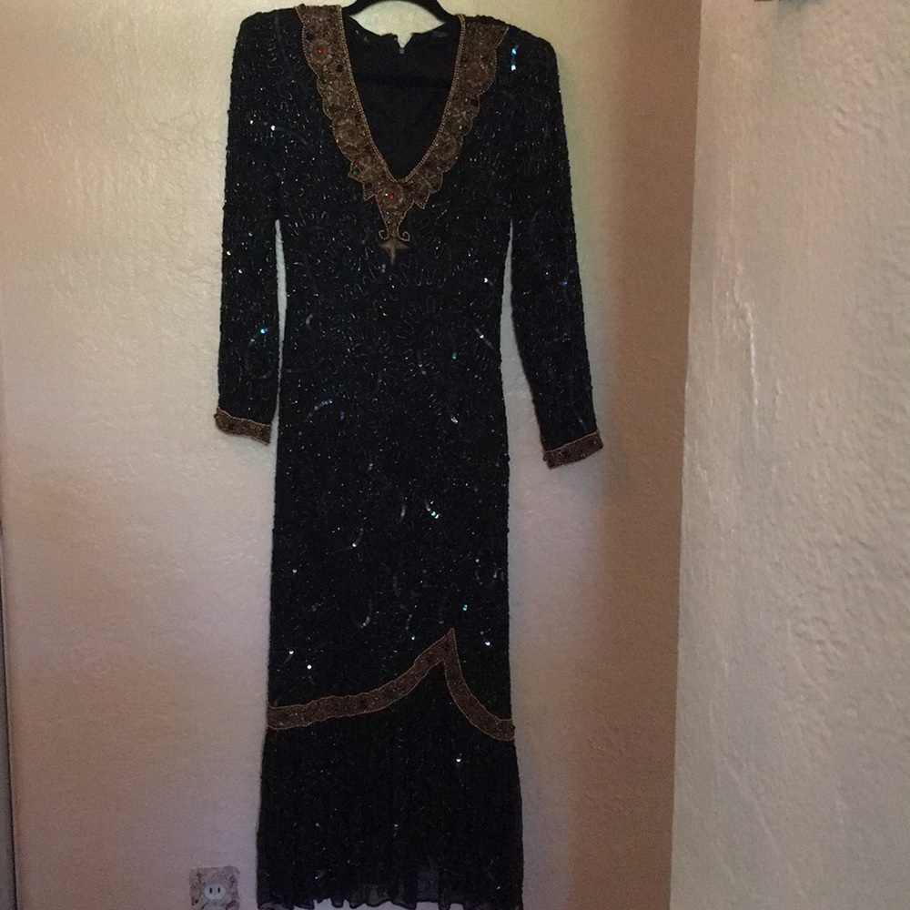Beaded ankle length dress